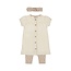 Dirkje Dirkje meisjes 2-delig setje + haarband Beige - 03 Girls little flowers