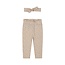 Dirkje Dirkje meisjes broek + haarband Beige - 03 Girls little flowers