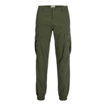 Jack&Jones mini jongens broek cargo KANE Olive Night Relaxed Fit