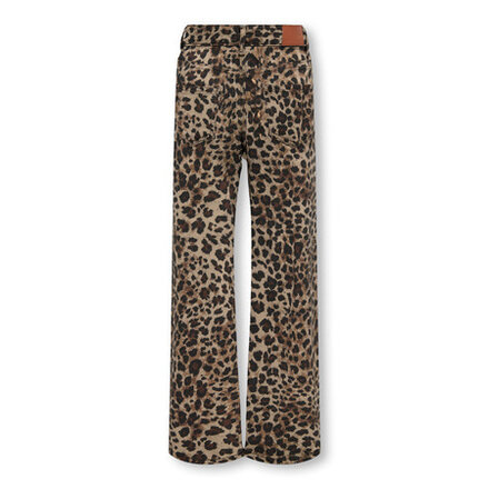 ONLY kids meisjes broek GIANNA-MADISON Light Taupe W BLACK LEO Wide Leg Fit