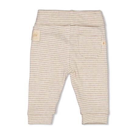 Feetje unisex Broek rib met streep Taupe melange - Sleepy Sheepy