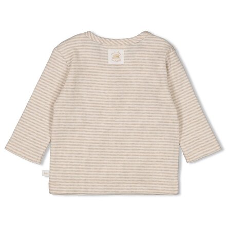 Feetje unisex Longsleeve rib met streep Taupe melange - Sleepy Sheepy