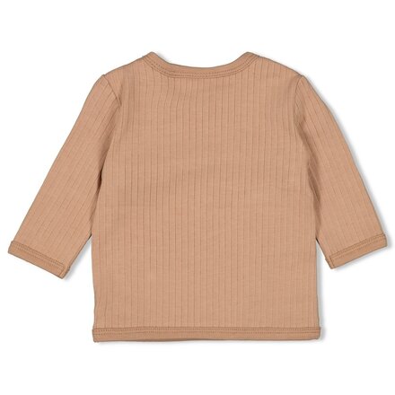 Feetje jongens Overslagshirt rib Hazelnoot - Howdy