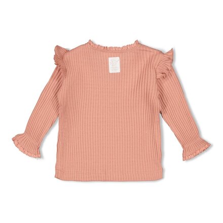 Feetje meisjes Longsleeve ajour rib Roze - Morning Sun