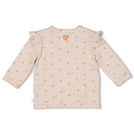 Feetje meisjes Overslagshirt rib AOP Taupe melange - Morning Sun