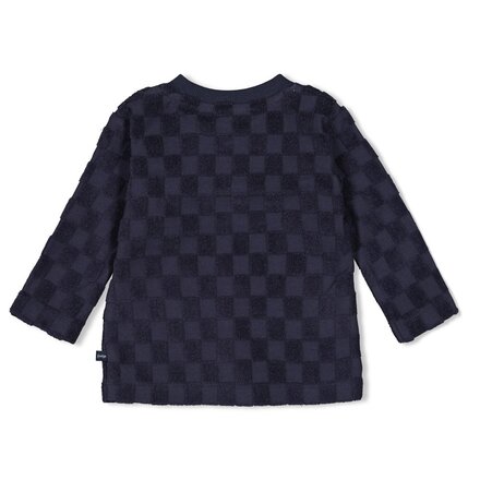 Feetje jongens Longsleeve ruit badstof Marine - Let's Go!