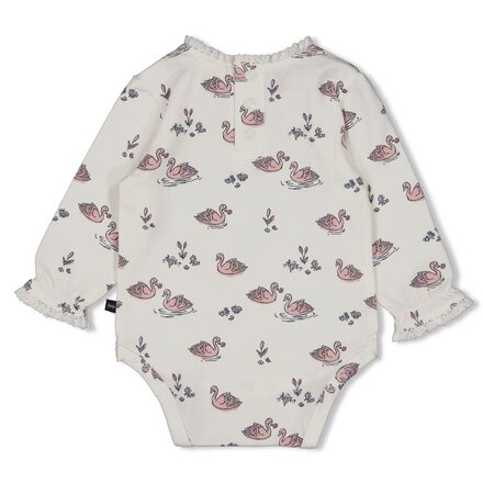 Feetje meisjes Romper AOP Offwhite - Swanlake