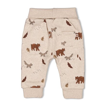 Feetje jongens Broek AOP Taupe melange - Wild World