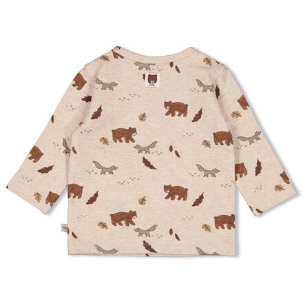 Feetje jongens Longsleeve AOP Taupe melange - Wild World