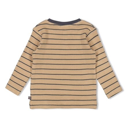 Feetje jongens Longsleeve rib met streep Zand - Couch Club