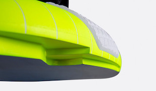 Windsurfing board hard edge rail shape