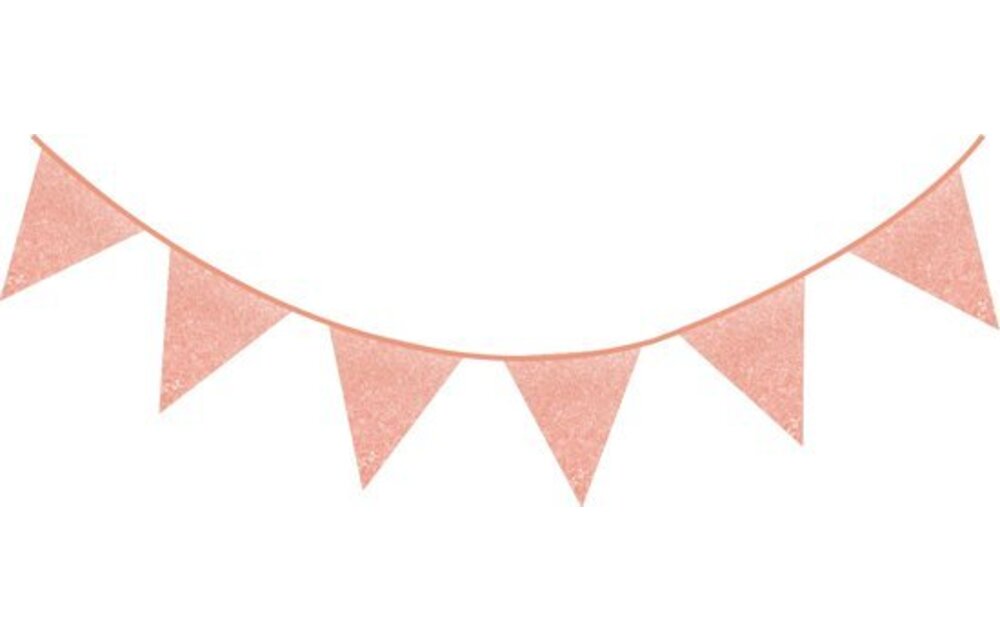 Glitter vlaggenlijn rose goud - 6 meter