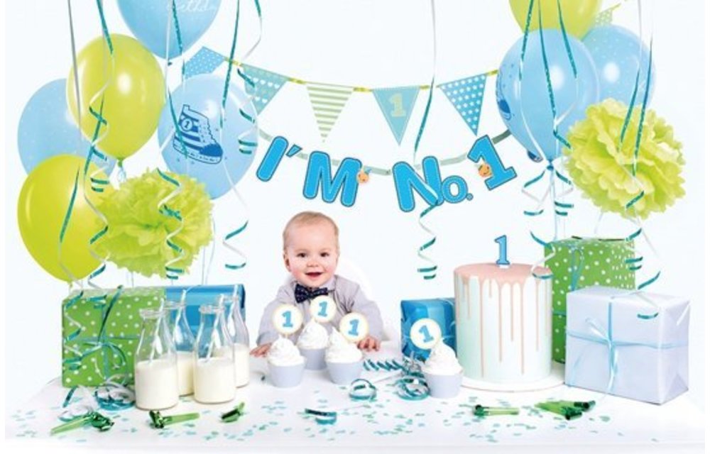 Feestpakket Eerste verjaardag blauw