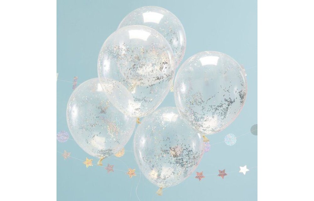 Ballonnen met zilveren glitter