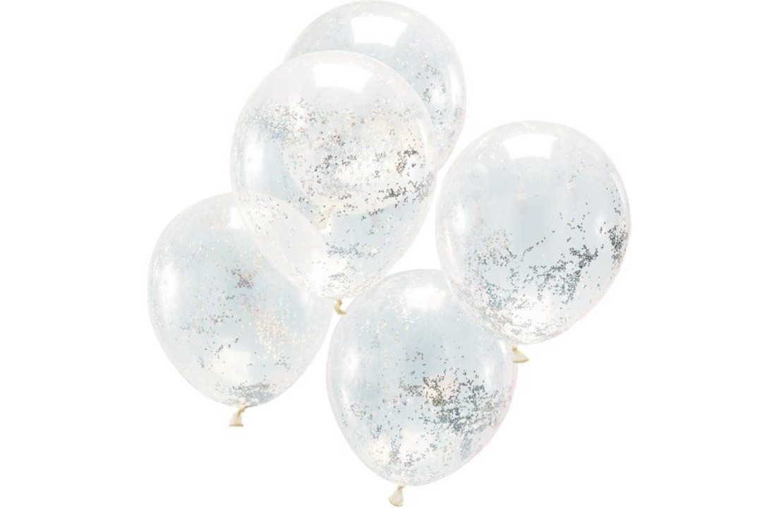 Ballonnen met zilveren glitter