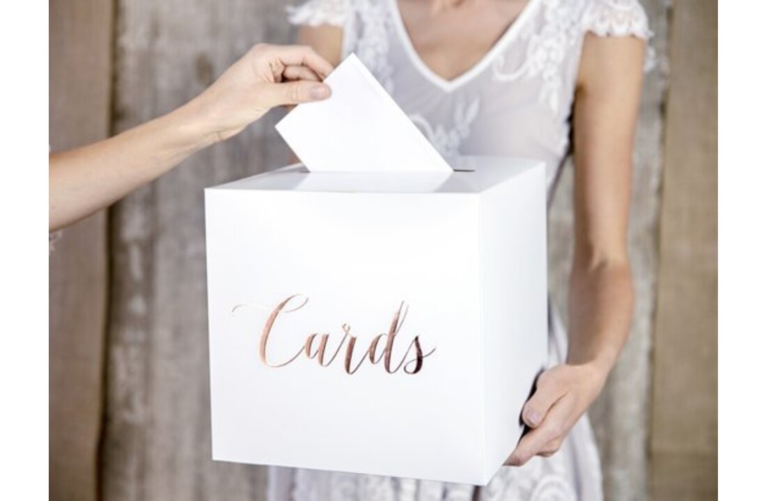 Enveloppendoos | Wit - Rose goud | Mogelijk om te personaliseren