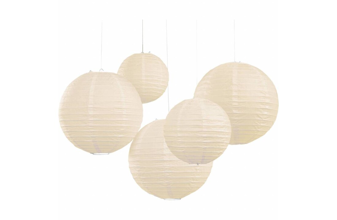 Lampionnenset met5 lampionnen - ivoor