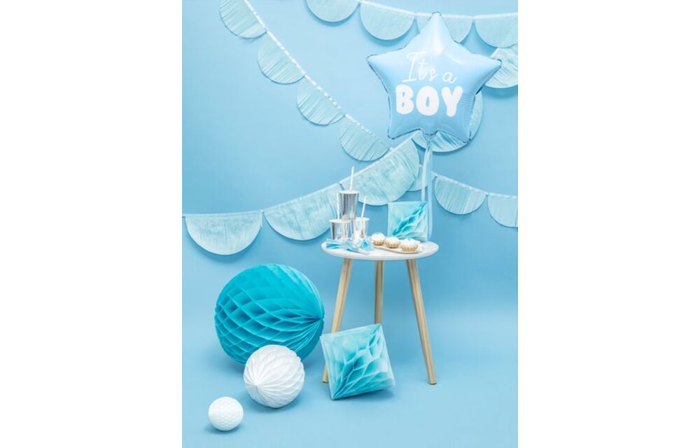 Harten folieballon It's a boy - jongen - blauw