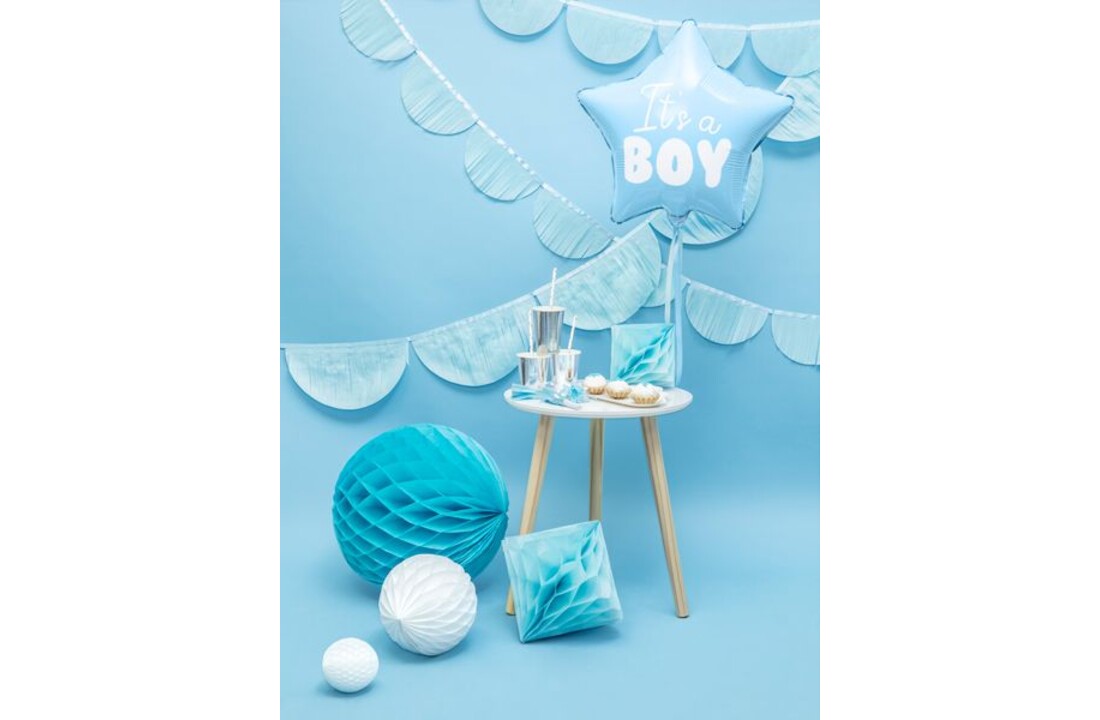 Harten folieballon It's a boy - jongen - blauw