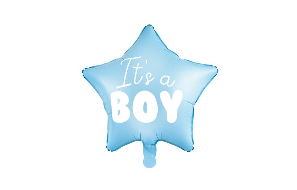 Harten folieballon It's a boy - jongen - blauw