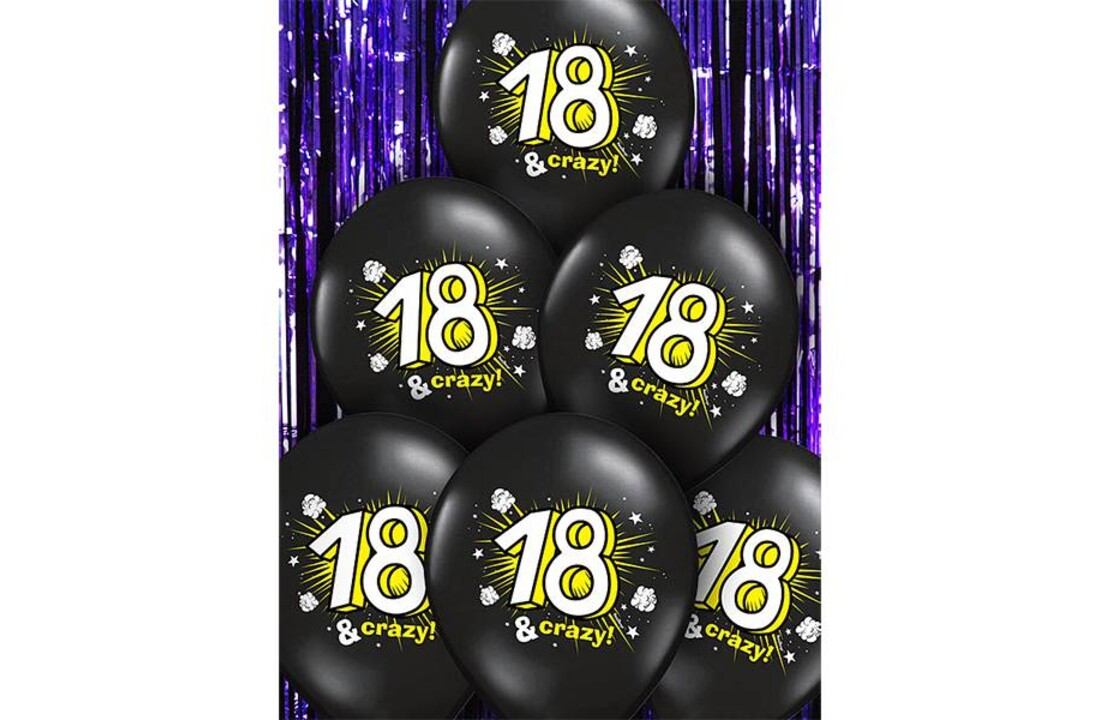 Ballonnen 18 & Crazy - 6 stuks