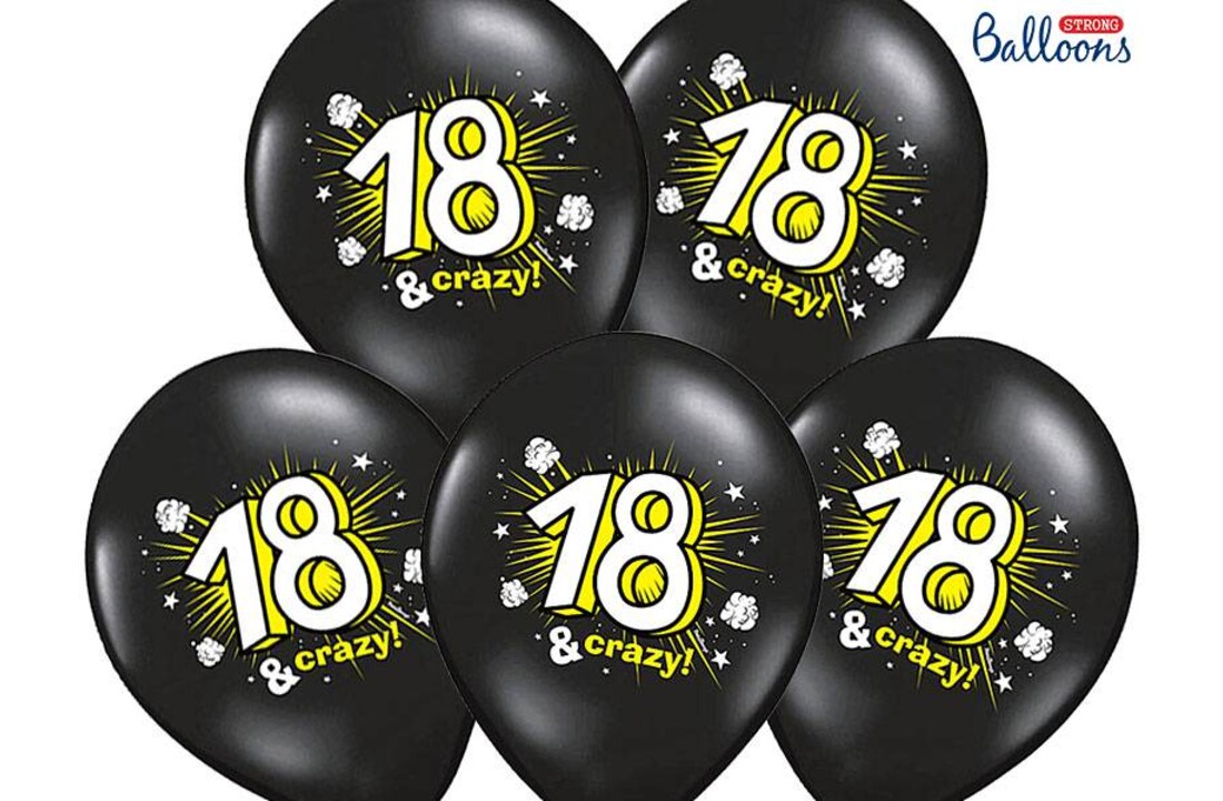 Ballonnen 18 & Crazy - 6 stuks
