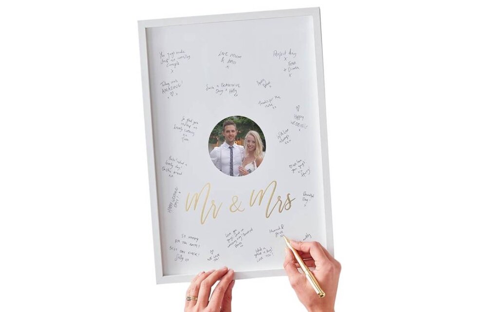 Alternatief gastenboek fotolijst Mr & Mrs