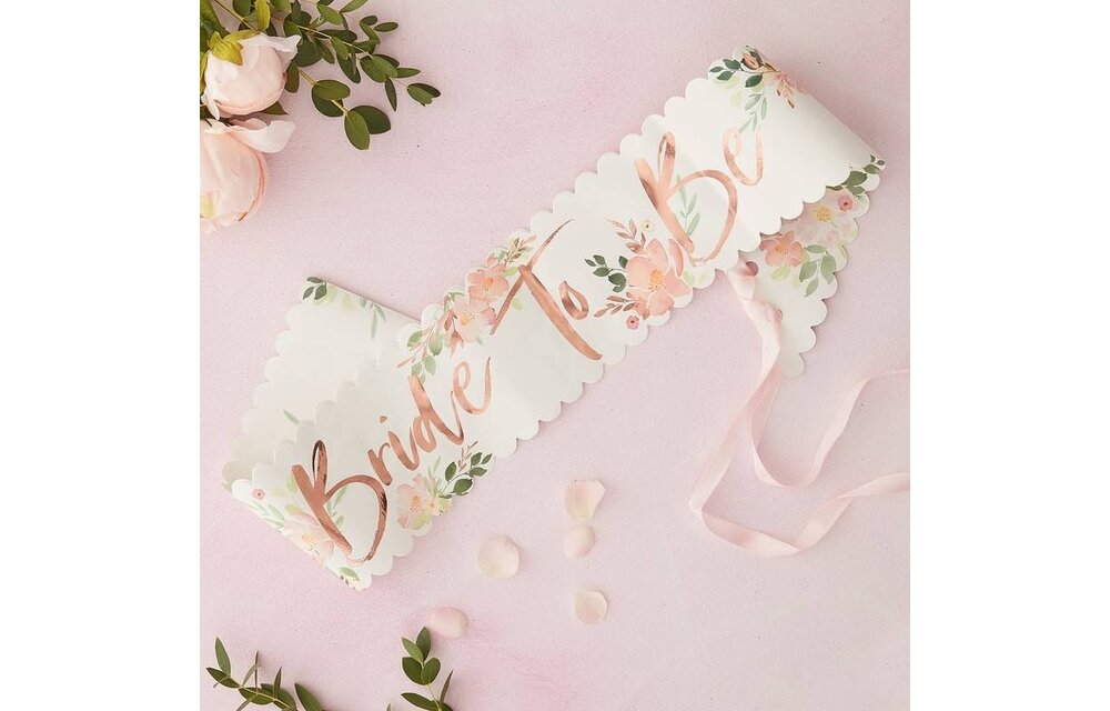 Bride to be sjerp / sash Floral - Vrijgezellenfeest