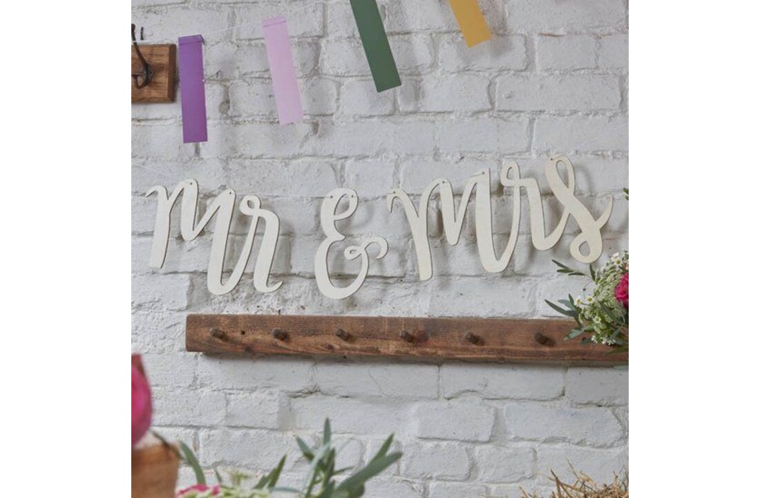 Houten slinger Mr & Mrs