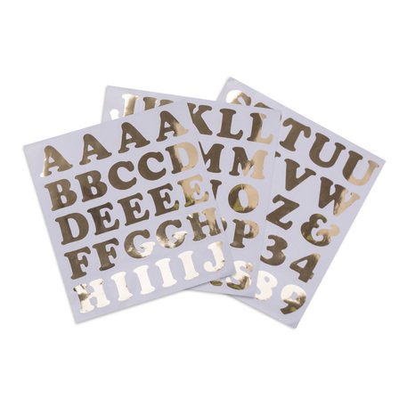 Alfabetstickers goud XL - 71-delig