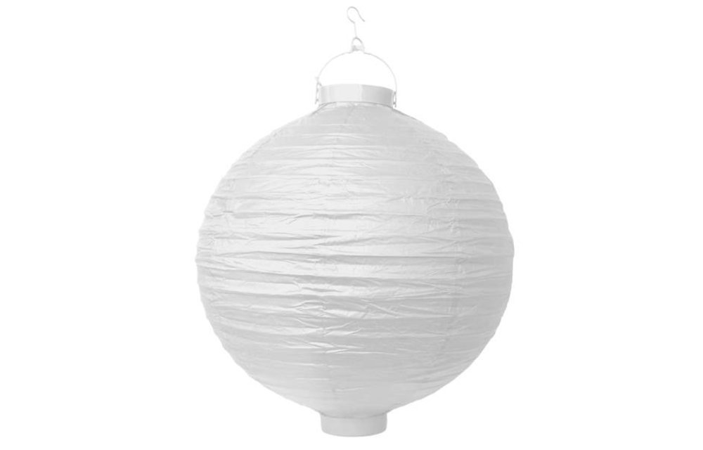 Witte lampion met Led - 20 cm