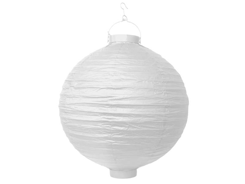 Witte lampion met Led - 20 cm