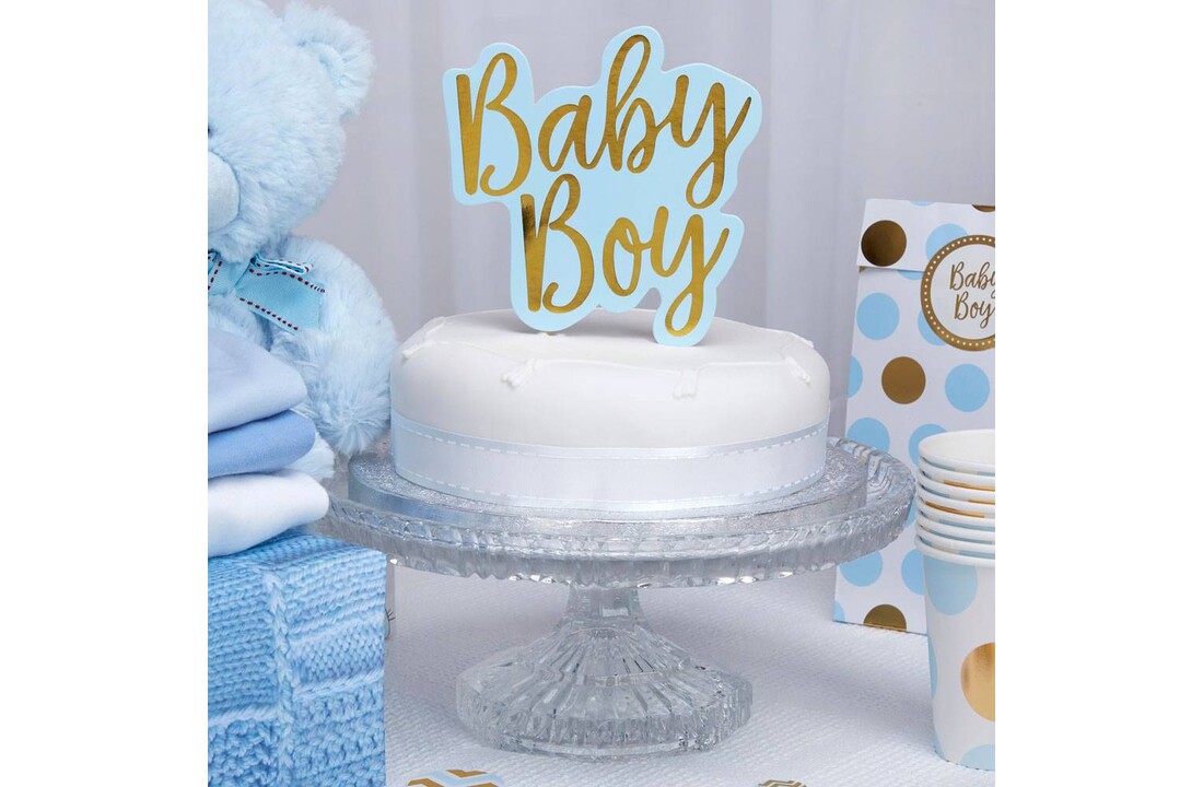 Taarttopper babyboy blauw | geboorte