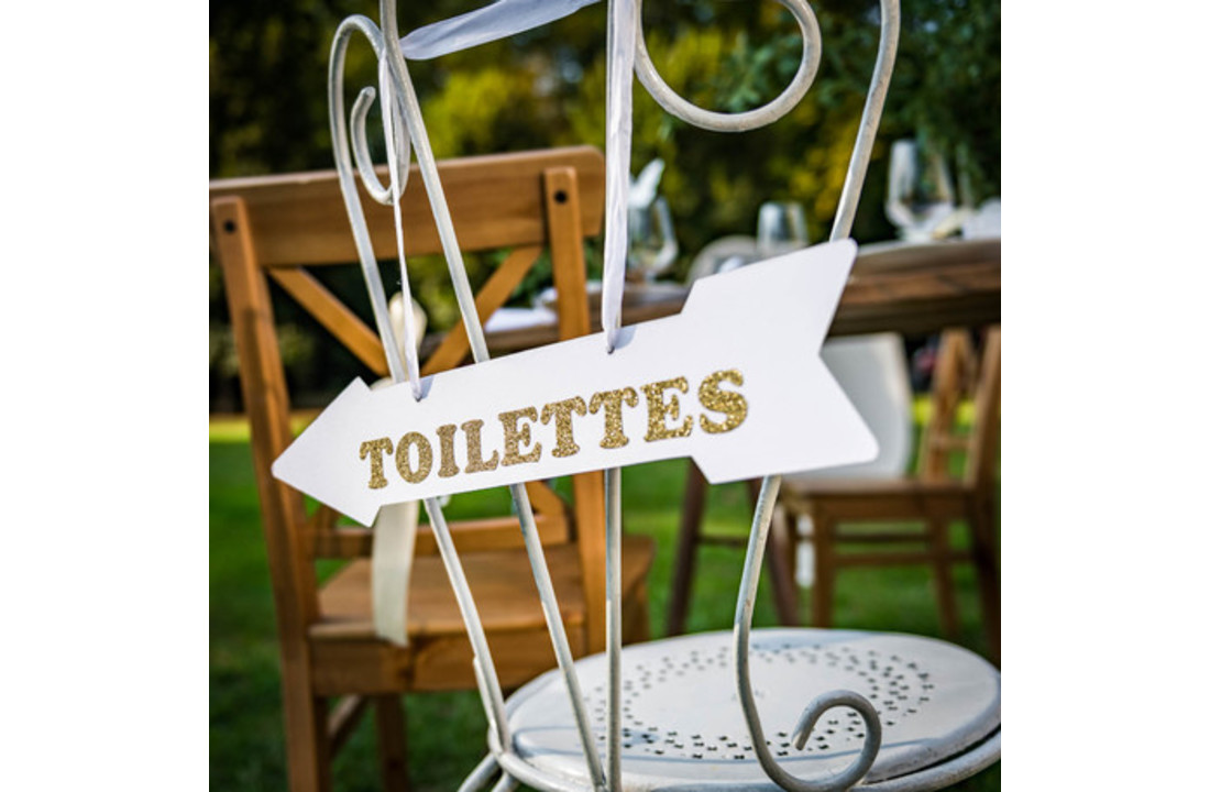 Witte pijlen met wit lint - 5 stuks