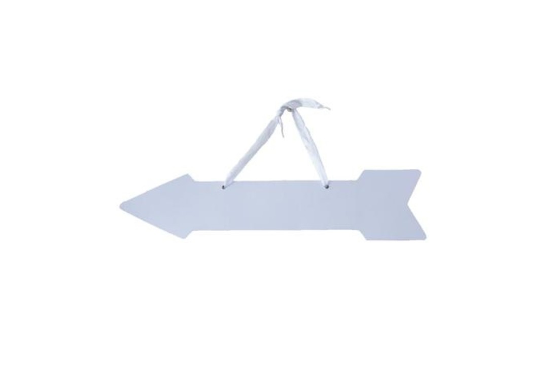 Witte pijlen met wit lint - 5 stuks