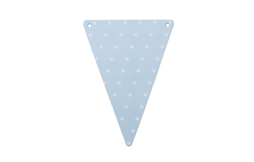 DIY vlaggen blauw met witte stipjes - Maak je eigen vlaggenlijn