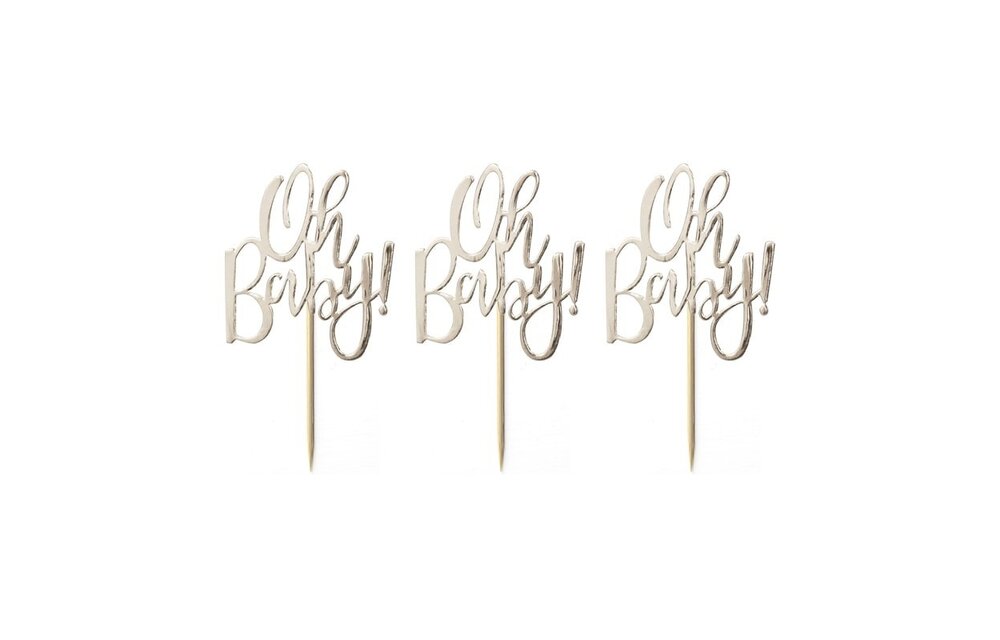 Oh baby Babyshower cupcake toppers - 12 stuks