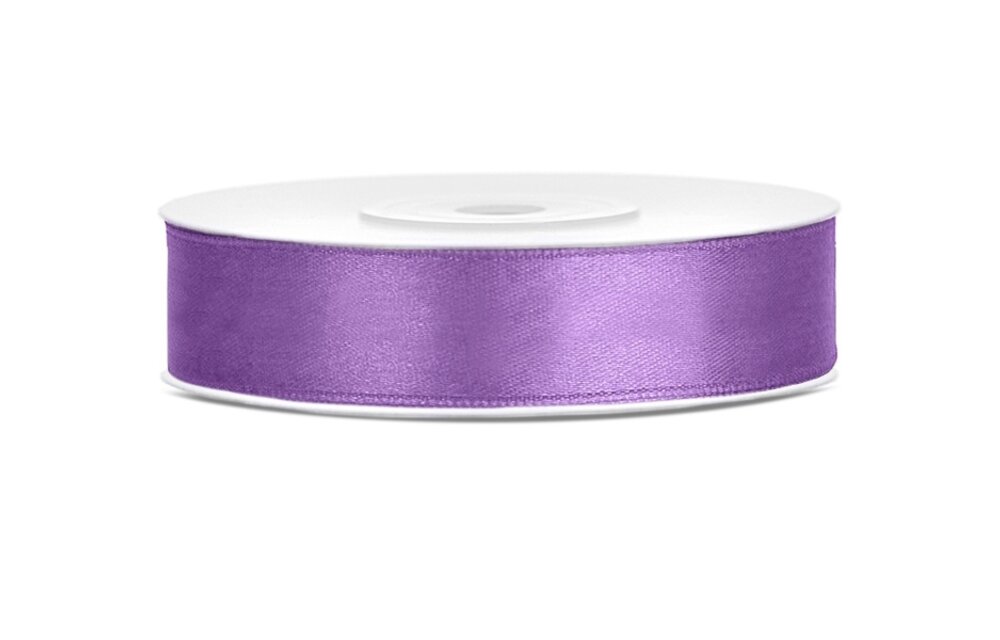 Satijnen lint lavendel 12mm breed- 25m lang