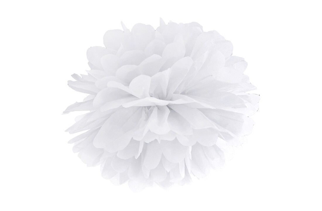 Pompom wit - 25 cm