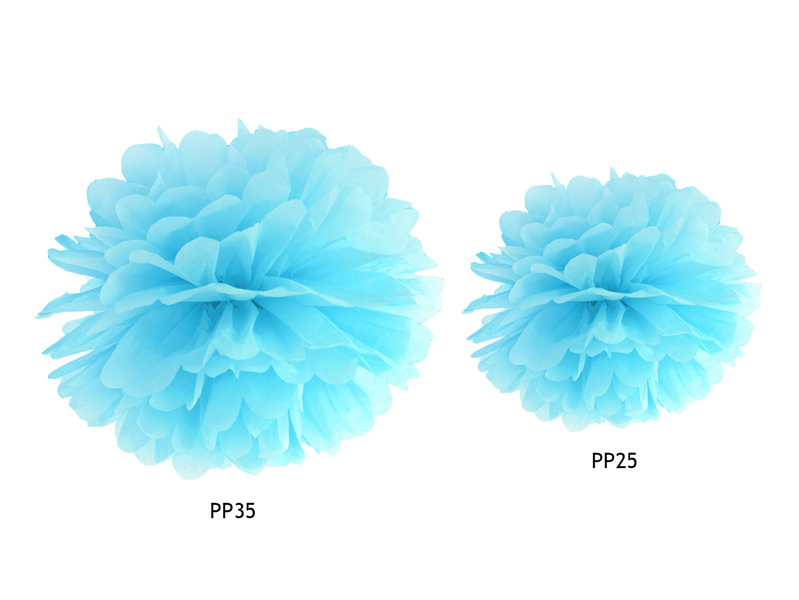 Pompom lichtblauw - 25 cm