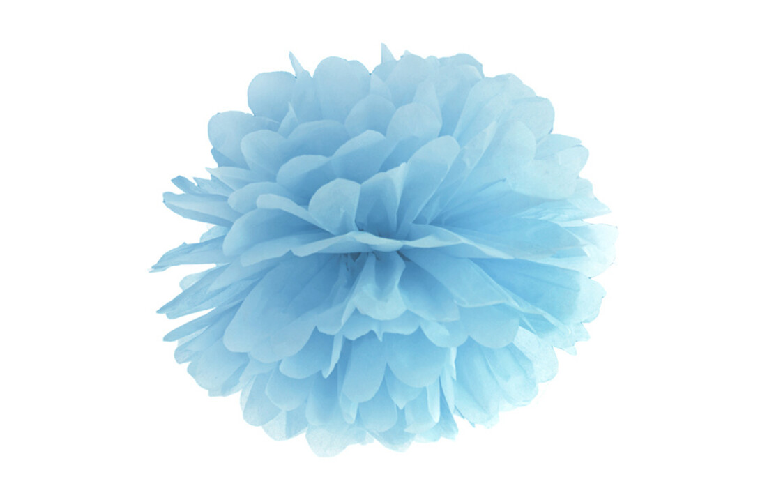 Pompom misty blauw - 35 cm