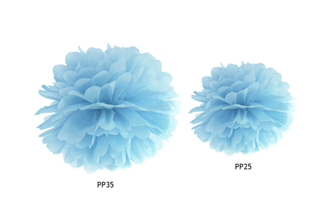 Pompom misty blauw - 35 cm