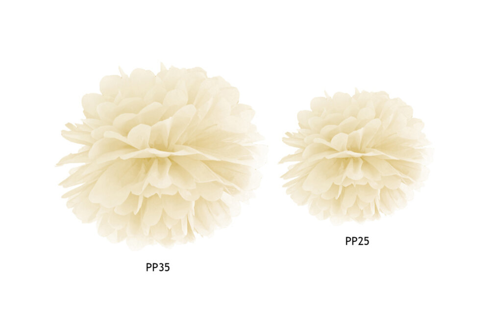 Pompom creme/ivoor - 25 cm