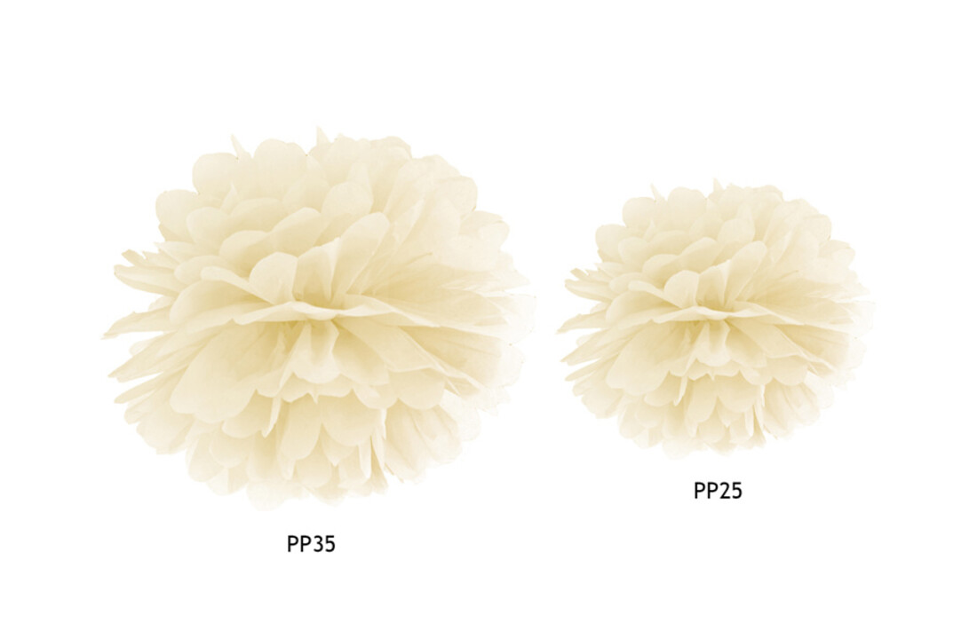 Pompom creme/ivoor - 25 cm