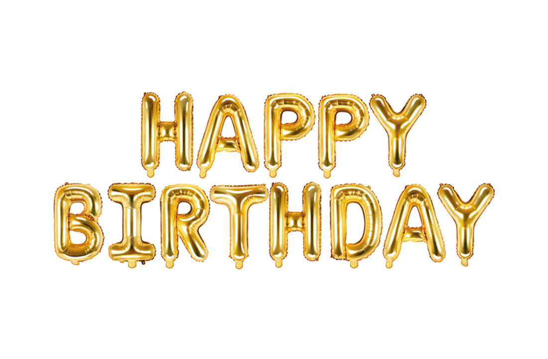 Happy Birthday folieballon - goud