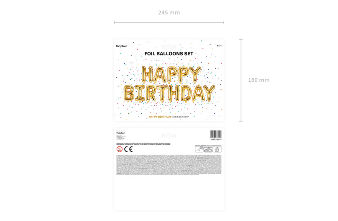 Happy Birthday folieballon - goud
