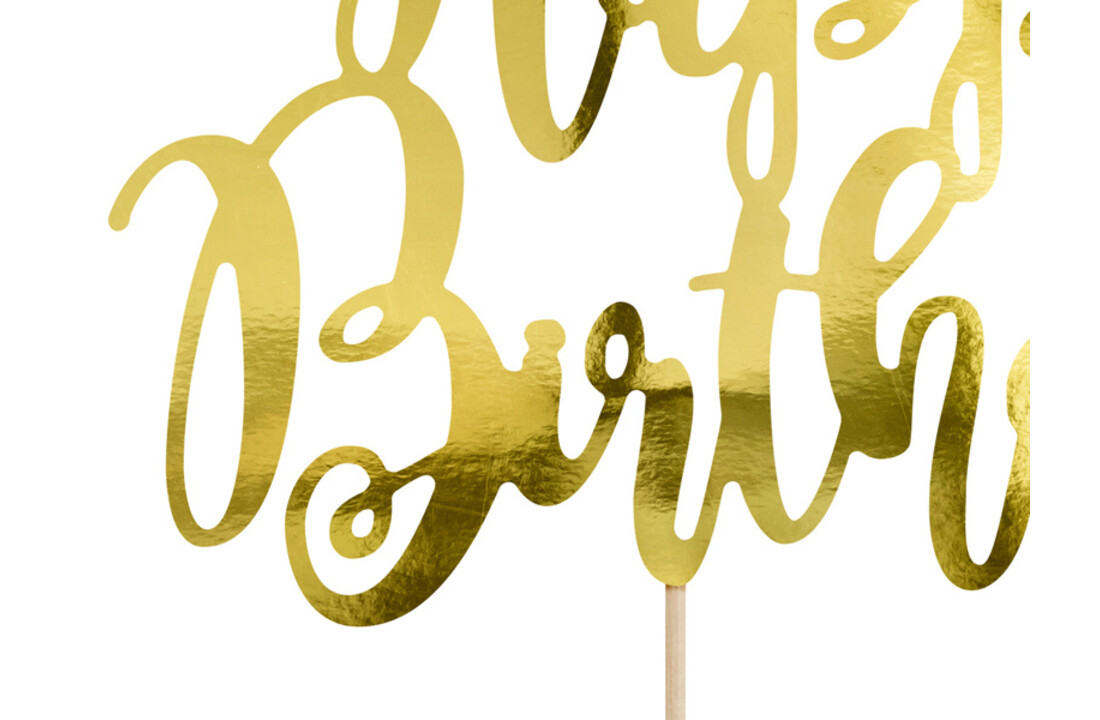 Taarttopper Happy Birthday - Goud
