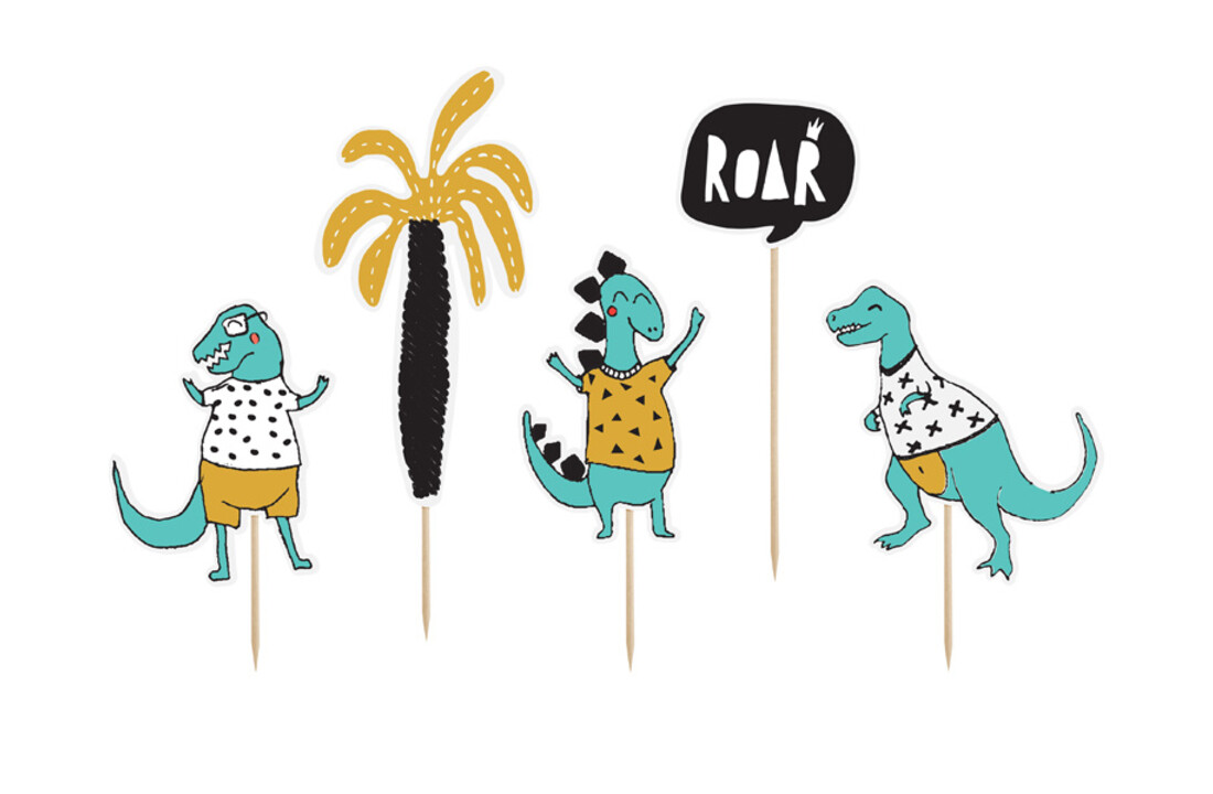 Taarttoppers dinosaurus - 5 delig
