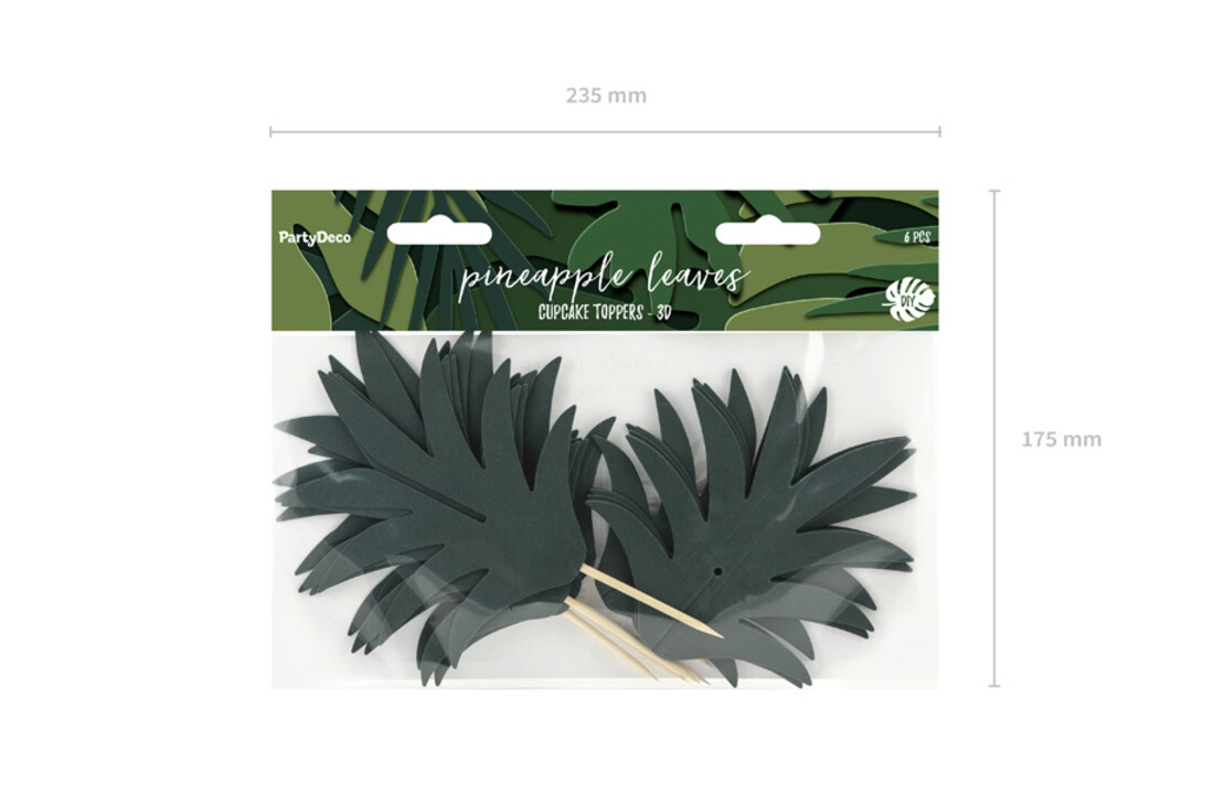 Cupcaketoppers 3D Tropical Ananas - 6 stuks