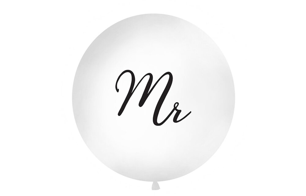 Reuzeballon | Mr | Zwart | 100 centimeter